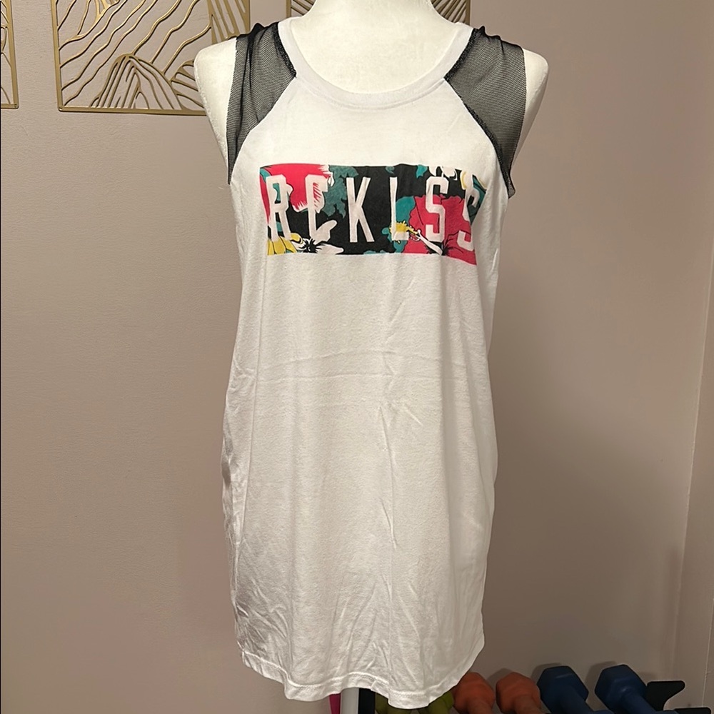 Reckless White Mesh Tank Top